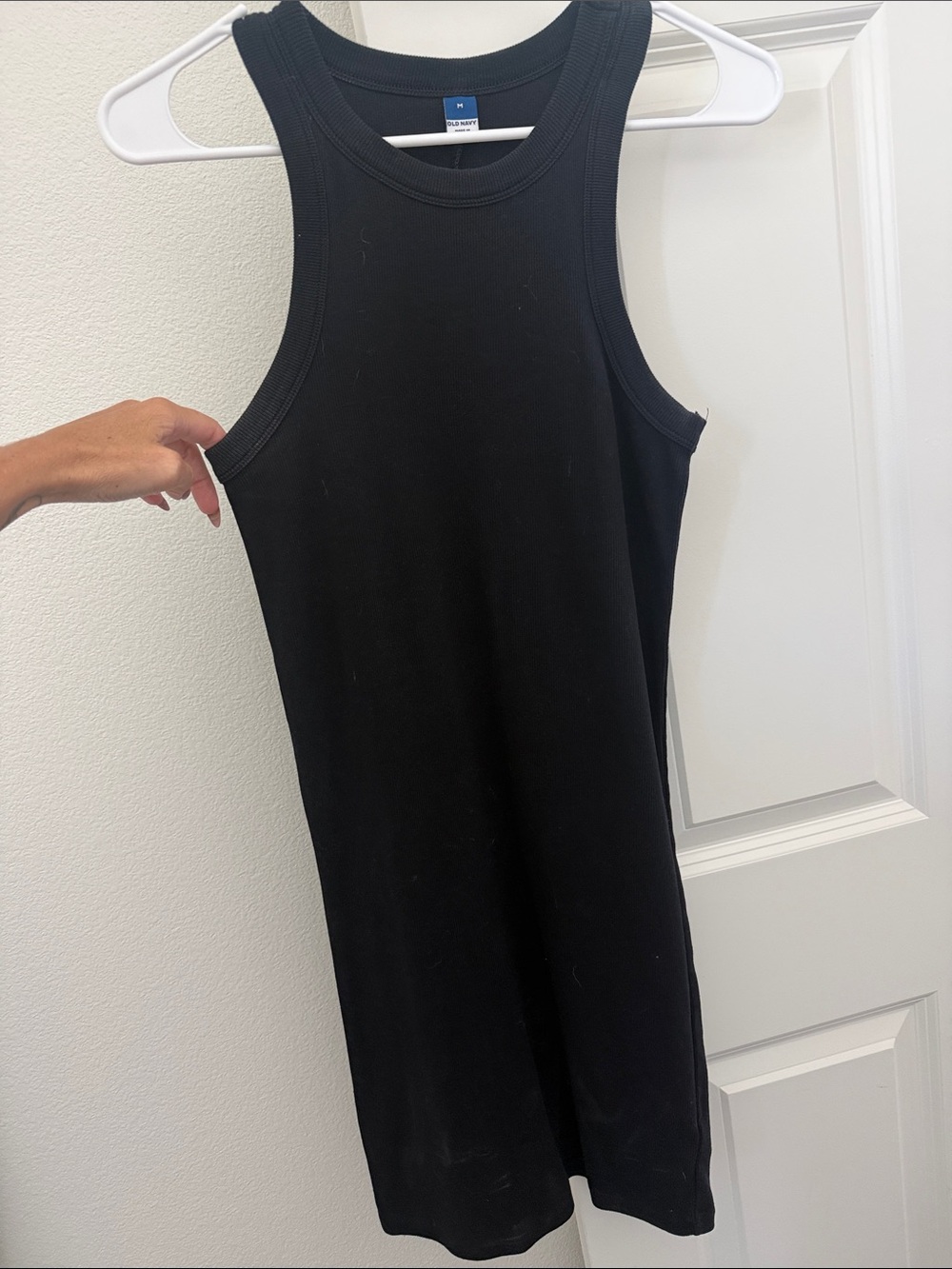 Old Navy Black Ribbed Midi Tank Dress